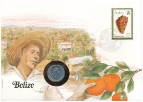 Belize 1980. 5c Al felbélyegzett borítékban, alkalmi bélyegzéssel, német nyelvű leírással T:UNC Belize 1980. 5 Cents Al in envelope with stamp, and cancellation, with German description C:UNC