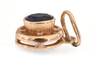 14K arany (Au) medál tanzanittal. Jelzett 1,55g