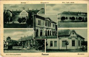 1944 Devecser, Gróf Esterházy-kastély, Kultúrház, Kórház, Gyógyszertár, Római katolikus iskola, Katolikus Gazda Kör (fl)