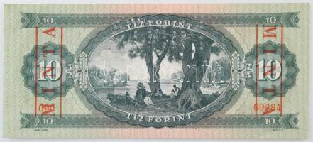 1947. 10Ft "000 - 00284" sorozat és sorszámmal, piros "MINTA" felülnyomással és ...