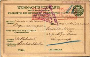 Herzliche Wünsche von dem Christlichen Verein Junger Männer. Weihnachsts-Postkarte Kriegsgefangenenh...