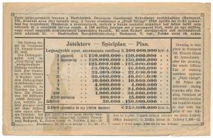 Budapest 1926. "Sorsjegy a Hadviseltek Üdülő Otthona Javára" 10.000K-ról, "*39281&quo...