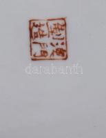 cca 19. sz. második fele, kínai Famille Rose "Grape and Butterflies" mintás export porcelá...