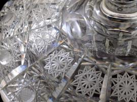 Kristály kínáló, fedéllel, hibátlan 33 cm