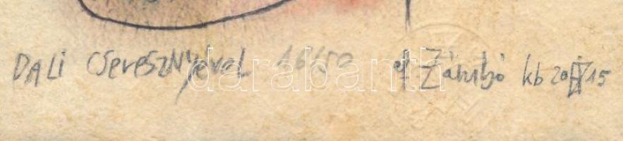 ef.Zámbó (efZámbó) István (1950-): Dali cseresznyével. Computer print, merített papír, jelzett, szám...