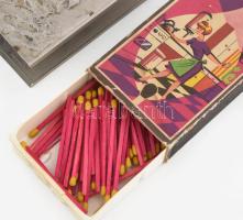 Régi Attema Aardgas-lucifers gyufa, tartalommal, gyufatartóban, h: 11 cm