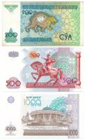 Üzbegisztán 1997. 200S + 1999. 500S + 2001. 1000S T:AU-XF, a 200as F szép papír
Uzbekistan 1997. 20...