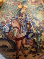 Japán szacuma váza. Kézzel festett, jelzés nélkül, hibátlan 20 cm