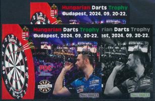 2024 Hungarian Darts Trophy 3 db-os emlékív garnitúra, azonos 00023 sorszámmal