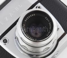 Ihagee Exakta Varex IIb fényképezőgép, Carl Zeiss Tessar 2,8/50 (50 mm f/2.8) objektívvel, sapkával,...