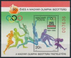 1985 90 éves a Magyar Olimpiai Bizottság ajándék blokk (26.000)