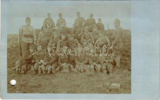 1918 "Mi békét akarunk" osztrák-magyar katonák a budapesti Citadellánál / WWI Austro-Hungarian K.u.K. military, soldiers. photo (lyukasztott / punched hole)