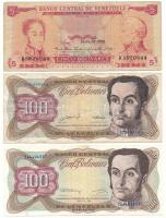 Venezuela 1970. 5B + 1989-1992. 100B (2xklf) T:F Venezuela 1970. 5 Bolivares + 1989-1992. 100 Bolivares (2xdiff) C:F