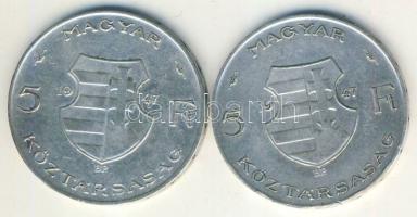 1947. 5Ft Ag "Kossuth" (2x) T:2/3,3 ph