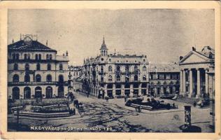 1940 Nagyvárad, Oradea; Horthy Miklós tér, színház / square, theatre (EK)