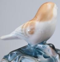 Polone váza, madár figurával, jelzett, m: 21,5 cm