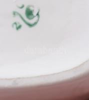 Polone váza, madár figurával, jelzett, m: 21,5 cm