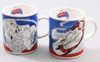 Coca Cola 2 darab reklámos bögre, m: 7 cm