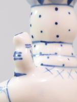 Gzhel női figurás váza, jelzett, hibátlan, m: 19,5 cm