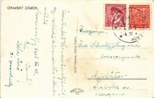 1938 Árvaváralja, Oravsky Podzámok; Árva vára. Adolf Ferenc kiadása / castle / Oravsky Zámok (fl)