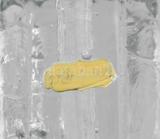 2 darab öntött kristály orchideaváza, címkével jelzett, m: 12-19 cm