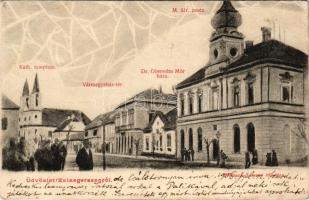 1905 Zalaegerszeg, M. kir. posta, Katolikus templom, Vármegyeház tér, Dr. Obersohn Mór háza. Breisach Sámuel kiadása (EB)