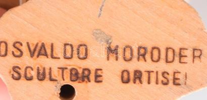 Osvaldo Moroder 2 darab troll figura. Faragott fa, jelzett, m: 6-7 cm