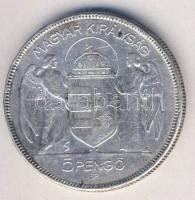 1930. 5P Ag "Horthy jobbra" T:3 ph