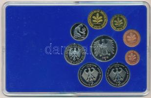 Német Szövetségi Köztársaság 1978G 1pf-5M (9xklf) forgalmi sor műanyag dísztokban T:PP halvány patin...