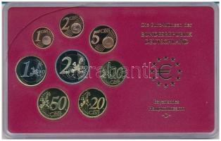 Németország 2005G 1c-2E (8xklf) forgalmi szett sérült műanyag és papírtokban T:PP Germany 2005G 1 Cent - 2 Euro (8xdiff) coin set in damaged plastic and paper case C:PP