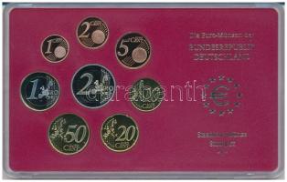 Németország 2003F 1c-2E (8xklf) forgalmi szett műanyag és papírtokban T:PP Germany 2003F 1 Cent - 2 Euro (8xdiff) coin set in plastic and paper case C:PP