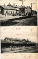 1908 Szabadka, Subotica; Indóház, vasútállomás, pályaudvar. Lipsitz kiadása / railway station (fl)