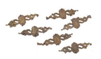 6 darab bronz bútorveret, h: 10 cm