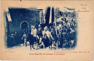 1899 (Vorläufer) Jerusalem, Seine Majestät mit Gefolge,  Palästinareise Kaiser Wilhelms II