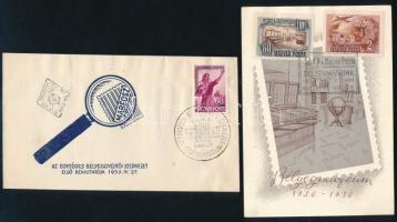 1950 Bélyegmúzeum sor CM-en + 1952 MABÉOSZ bélyeg FDC-n (13.500)