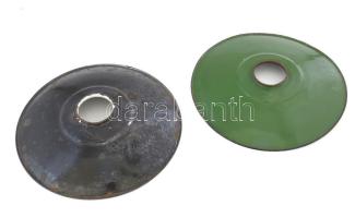 cca 1930 2 darab zománcozott lámpaernyő, d: 25 cm