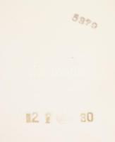 Régi fajansz betétes kínáló, kopott, d: 30 cm