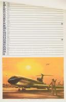 1976 MALÉV naptár. 12 db kivágható képeslap a borítón + 12 lap. 33x65 cm