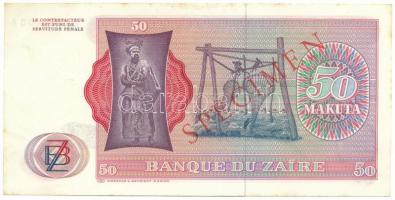 Zaire 1973. 50Z "D 0000000 A", "MINTA" felülbélyegzéssel T:XF hajtatlan, de saro...