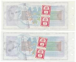 Zambia 1987. 10K + 20K "Barclays Bank" utazási csekk (2xklf), aláírással, hátoldalán felül...