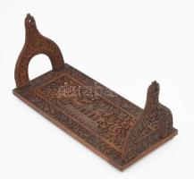 Kínai faragott könyvtámasz, 32x14 cm