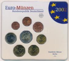 Németország 2002A 1c-2E (8x) forgalmi sor, lezárt műanyag tokban T:UNC Germany 2002A 1 Cent - 2 Euros (8x) coin set, in sealed plastic case C:UNC