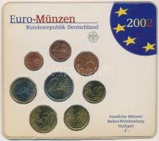 Németország 2002F 1c-2E (8x) forgalmi sor, lezárt műanyag tokban T:UNC Germany 2002F 1 Cent - 2 Euros (8x) coin set, in sealed plastic case C:UNC