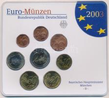 Németország 2003D 1c-2E (8x) forgalmi sor, lezárt műanyag tokban T:UNC Germany 2003D 1 Cent - 2 Euros (8x) coin set, in sealed plastic case C:UNC