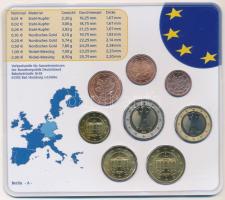Németország 2004A 1c-2E (8x) forgalmi sor, lezárt műanyag tokban T:UNC
Germany 2004A 1 Cent - 2 Eur...