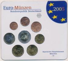 Németország 2005D 1c-2E (8x) forgalmi sor, lezárt műanyag tokban T:UNC Germany 2005D 1 Cent - 2 Euros (8x) coin set, in sealed plastic case C:UNC