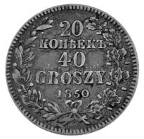 Lengyelország / Kongresszusi Lengyelország 1850MW 40gr (20k) Ag T:VF patina
Poland / Congress Polan...