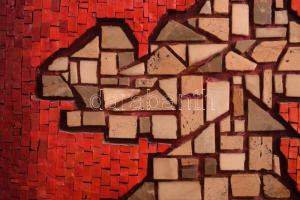 Hegyi György (1922-2002): Trnovoi triptichon II. Mozaik, fa. Hátoldalán jelzett, töredékes Műcsarnok...