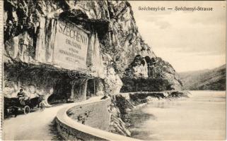 Orsova, Széchenyi út, emléktábla / Széchenyi-Strasse / road, monument