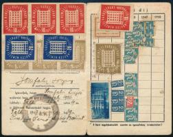 1947 Nemzeti Parasztpárt tagsági igazolvány, bélyegekkel